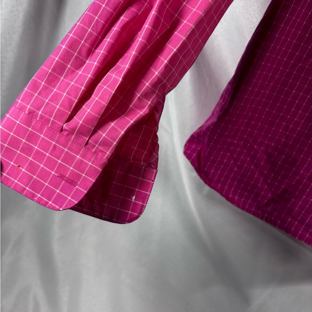 Foxcroft Women's Vibrant Pink Plaid Button Down Shirt - Picture 7 of 8